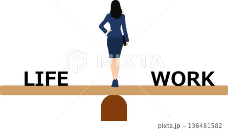 ワークライフバランスのイラスト 136481582