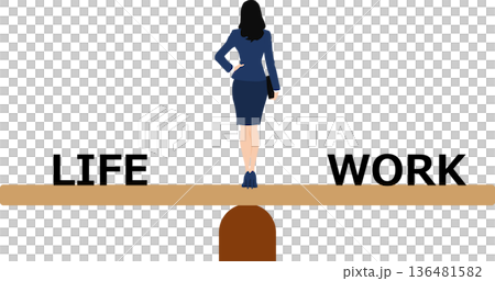 ワークライフバランスのイラスト 136481582