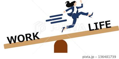 ワークライフバランスのイラスト 136481739