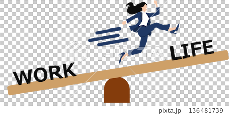 ワークライフバランスのイラスト 136481739