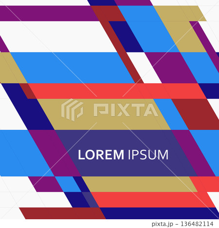 Abstract vector background with overlapping diagonal stripes. Making this design ideal for posters, branding, and digital layouts 136482114