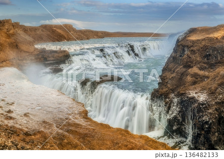 Gullfoss and Snow Gullfoss and Snow 136482133