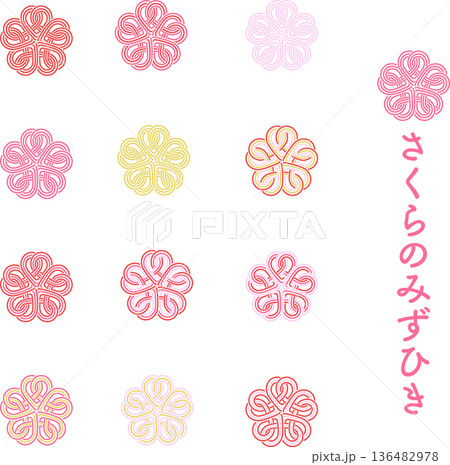 桜の水引飾りのベクターイラスト素材 桜の水引飾りのベクターイラスト素材 136482978