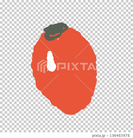 ローズヒップの実のイラスト コロンとした赤い果実素材 136483978
