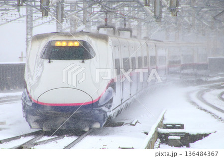 冬の東北新幹線／上越新幹線E2系（はやて型車両） 136484367