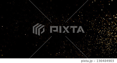 Golden abstract bokeh on black background. Holiday concept 136484903