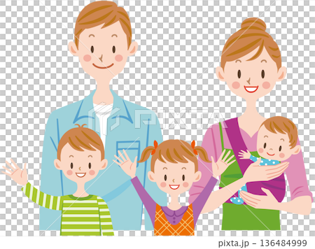 五人家庭插圖 136484999