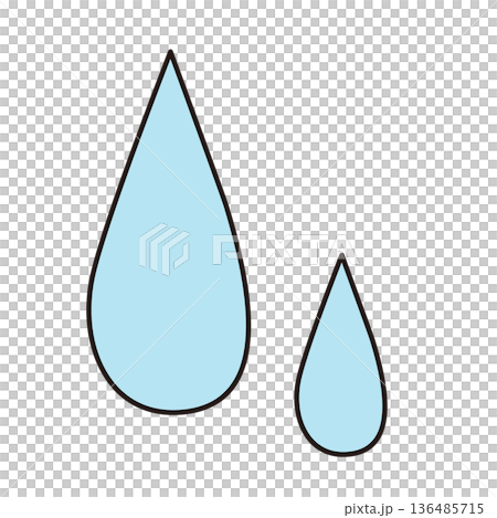 しずく 水滴 セット アイコン 水色 シンプル 手書き風 汗 雨 しずく 水滴 セット アイコン 水色 シンプル 手書き風 汗 雨 136485715