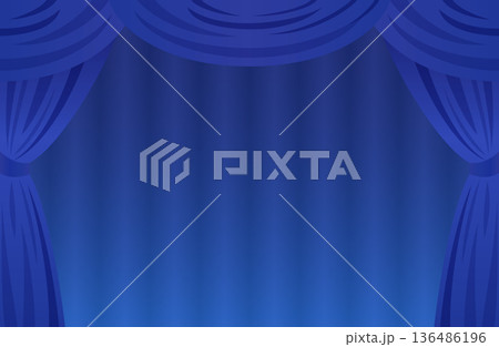青い舞台カーテンの背景素材 ステージ・劇場・発表会向けベクター(EPS10) 青い舞台カーテンの背景素材 ステージ・劇場・発表会向けベクター(EPS10) 136486196