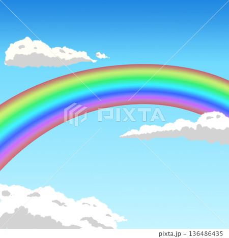 虹のある青空イラスト 虹のある青空イラスト 136486435