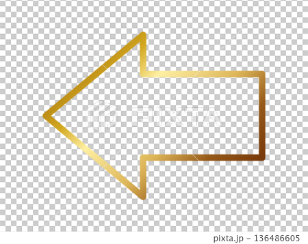 Luxurious arrow metal frame in gold Luxurious arrow metal frame in gold 136486605