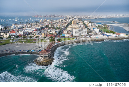 Aerial view of la punta and callao district in lima peru 136487096