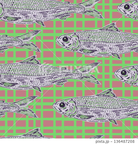 seamless pattern with fish 136487208