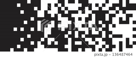Pixel background. Random square dots texture. Chaotic mosaic pattern. Disintegration, transformation, destruction or dispersion process. Arcade 8 or 16 bit game print. Vector graphic illustration Pixel background. Random square dots texture. Chaotic mosaic pattern. Disintegration, transformation, destruction or dispersion process. Arcade 8 or 16 bit game print. Vector graphic illustration 136487464
