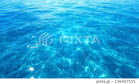 太陽がきらめく沖縄サマーオーシャン背景 136487555