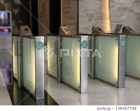The scanner gate in the office building 136487798