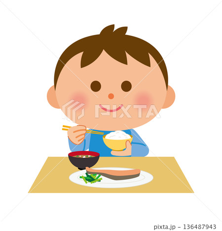 食事をしている子供 136487943