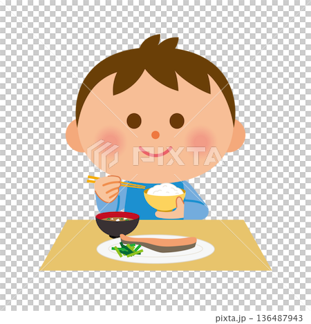 食事をしている子供 136487943