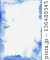 Abstract blue watercolor background on white paper 136489345