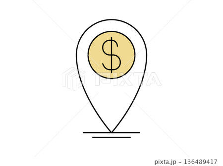 Financial services on the map icon. Vector illustration. Financial services on the map icon. Vector illustration. 136489417