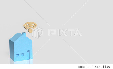 Smart Home Wireless Internet Connectivity Technology Concept 3d render. 136491139