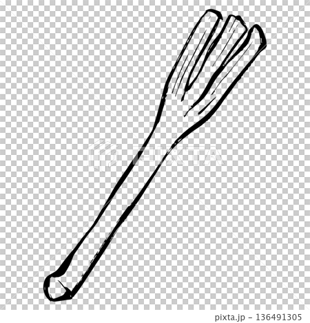 Line drawing illustration of green onion 136491305