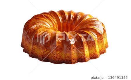 バウムクーヘン 伝統的なリング型ケーキイラスト 136491333