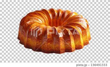 バウムクーヘン 伝統的なリング型ケーキイラスト 136491333