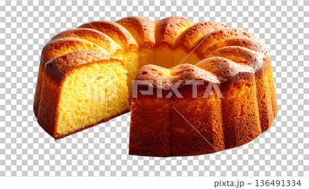 バウムクーヘン 伝統的なリング型ケーキイラスト 136491334