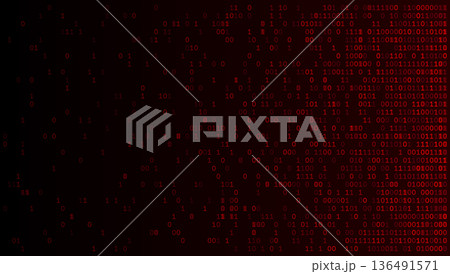 Digital Drift - Red Binary Fragmentation and...のイラスト素材 [136491571] - PIXTA