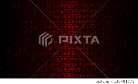 Digital Spine - Centralized Crimson Binary Pillar and Cyberpunk Security Core Patterns 136491578