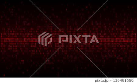 Digital Horizon - Centralized Crimson Binary Pulse and Cyberpunk Data Breach Stream 136491580