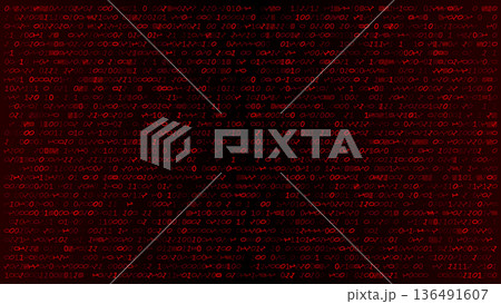 Malicious Cipher - Red Glitch Matrix with Corrupted Cyberpunk Data Streams Malicious Cipher - Red Glitch Matrix with Corrupted Cyberpunk Data Streams 136491607