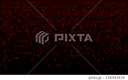 Data Erosion - Scattered Red Binary Fragments in a Dark Cyberpunk Void Data Erosion - Scattered Red Binary Fragments in a Dark Cyberpunk Void 136491616