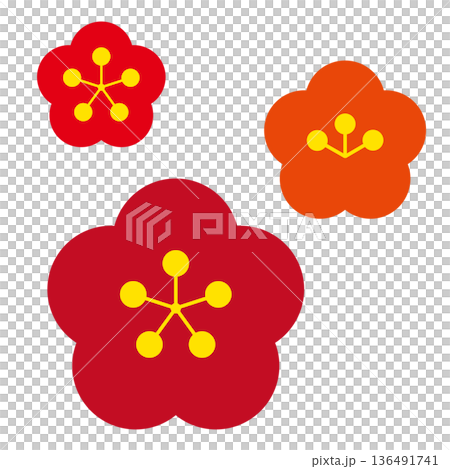 Simple and pop plum icon variation set Simple and pop plum icon variation set 136491741