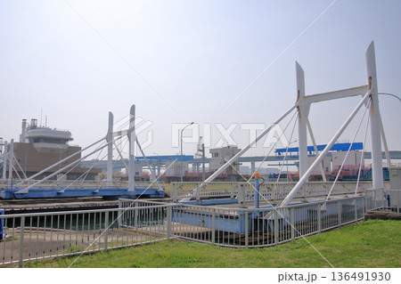 兵庫県尼崎市　尼崎閘門　尼ロックの桜風景 136491930