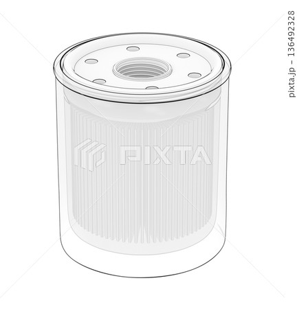 Sketch of automotive oil filter Sketch of automotive oil filter 136492328