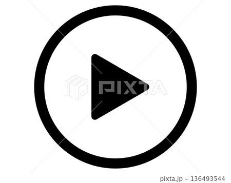 動画再生ボタンのアイコン（マーク） 136493544