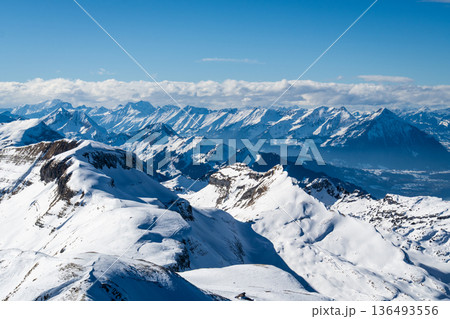 Snowy Mountains in Winter. Switzerland Snowy Mountains in Winter. Switzerland 136493556