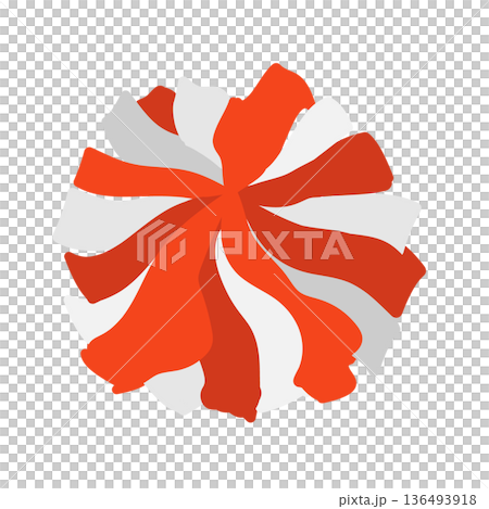 啦啦隊紅色絨球插圖 136493918