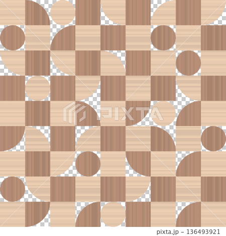 市松模様　木目　寄木細工　ランダム　1 136493921