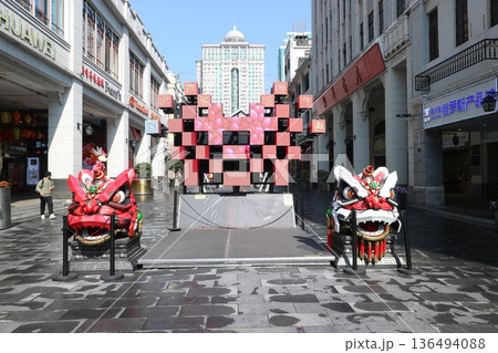 中国 広州市の北京路歩行街 中国 広州市の北京路歩行街 136494088