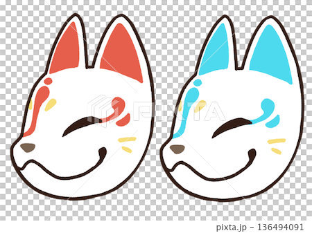 Fox mask illustration Fox mask illustration 136494091