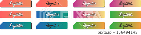 会員登録CTAボタン デザイン違いセット Web用ベクター素材 136494145