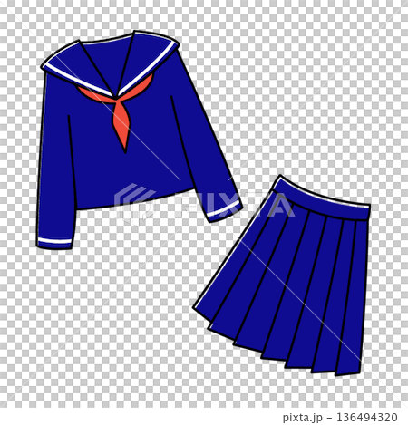 Illustration of a sailor suit 136494320