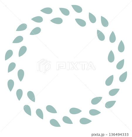 Minimal water drop circular frame in soft pastel colors. Clean flat vector wreath isolated on white background, perfect for botanical designs, modern branding, wedding stationery, elegant templates. Minimal water drop circular frame in soft pastel colors. Clean flat vector wreath isolated on white background, perfect for botanical designs, modern branding, wedding stationery, elegant templates. 136494333