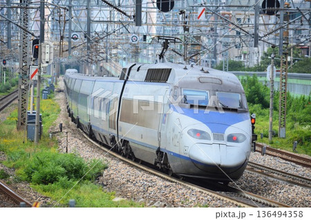 韓国鉄道公社KORAIL 高速列車KTXの走る風景 韓国鉄道公社KORAIL 高速列車KTXの走る風景 136494358