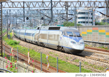 韓国鉄道公社KORAIL 高速列車KTXの走る風景 韓国鉄道公社KORAIL 高速列車KTXの走る風景 136494362