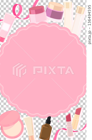 母親節化妝品邊框_粉紅色文字,無背景_垂直 母親節化妝品邊框_粉紅色文字,無背景_垂直 136494595