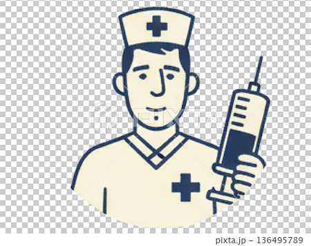 護士拿著注射器 136495789